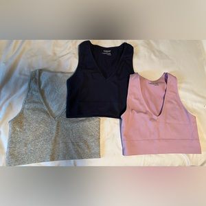 Garage, pink, gray, deep, blue crop tank bundle
